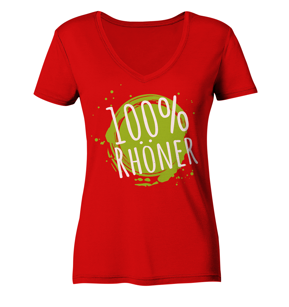 100% RHÖNER - Ladies V-Neck Shirt